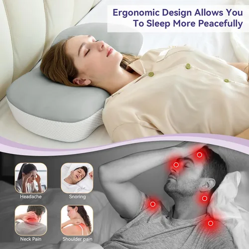 Vista 3 de Almohada Cervical para el Cuello para Alivio del Dolor - Almohada Refrescante para Dormir de Lado, Almohadas Ergonómicas de Espuma con Memoria