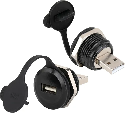 Vista 9 de PENGLIN 2 adaptadores USB 3.0, doble USB macho a hembra, conector de montaje en panel, soporte de datos/cargador, para laptop, teclado, smartphone