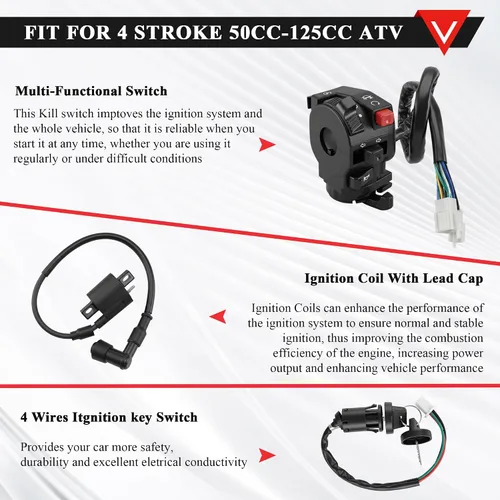 Vista 4 de PRO BAT Kit de arnés de cableado eléctrico de CA ATV con cable de cobre completo Para 150CC 200CC 250CC 300CC Motor Go Kart ATV Pit Dirt Quad Bike