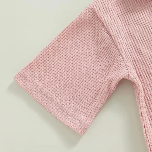 Vista 8 de Mubineo Pantalones cortos básicos de verano para bebés y niñas pequeñas, camisa con botones, ropa