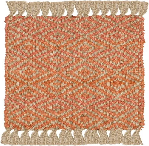 Vista 21 de SAFAVIEH Natural Fiber Collection - Alfombra decorativa, 2.3 x 4 pies, azul tropical y natural, yute bohemio con borlas de diamante, hecho a mano