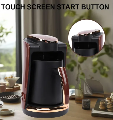 Vista 3 de Zunate Cafetera eléctrica turca griega de 550 W, 8.5 fl oz, máquina de taza individual con taza y cuchara incluidas para el hogar, oficina