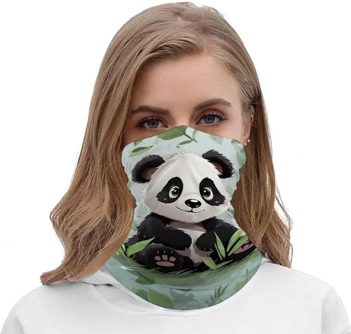 Vista 5 de Panda Neck Gaiter for Men Women Upf 50+ Sun Protection Balaclava Face Mask Cover Moisture Wicking & Quick Dry Neckerchief Seamless Ski Mask Sports