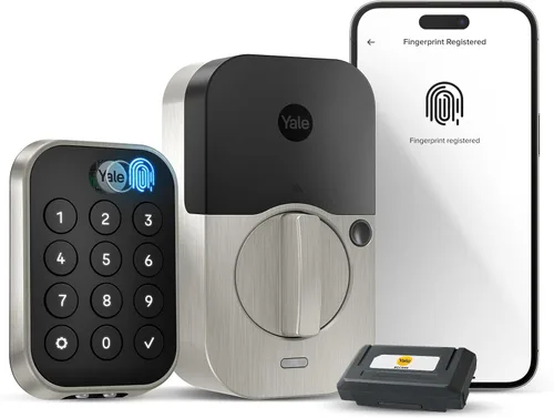 Vista 27 de Yale Assure Lock 2 Touch - Cerrojo inteligente de huellas dactilares, gamuza negra Wi-Fi (paquete de 2)