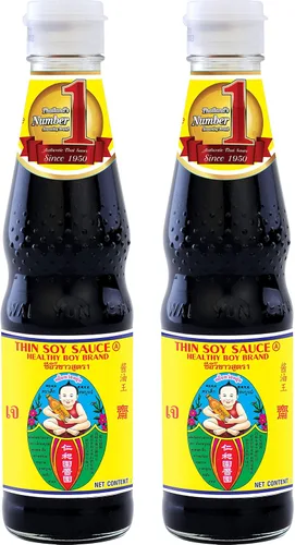 Vista 4 de Healthy Boy Salsa de soja fina, 10 onzas líquidas, producto de Tailandia, salsa de soja, 10.0 onzas líquidas