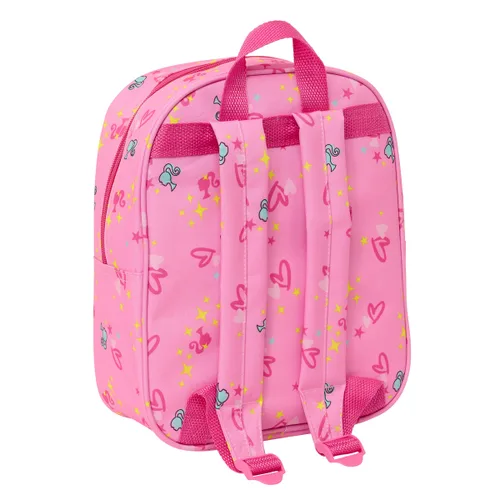 Vista 3 de Mochila Escolar Barbie Rosa Fucsia 22 x 27 x 10 cm 3D