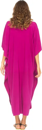 Vista 5 de SHU-SHI Vestido largo de caftán para mujer, vestido largo de playa, vestido casual de talla grande