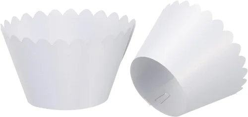 Vista 10 de PATIKIL Papel para envolver cupcakes, paquete de 50 tazas para hornear, decoración de ondas estándar para aniversario, cumpleaños, bodas y fiestas