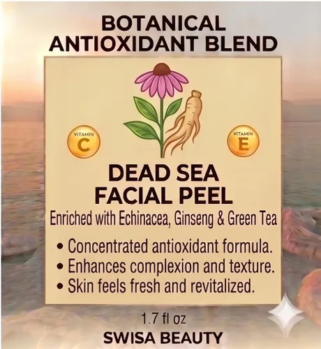 Vista 6 de Exfoliante facial del Mar Muerto - Exfoliante mineral suave y gel iluminador para pulir y suavizar la piel con equinácea, ginseng y té verde, 1.7