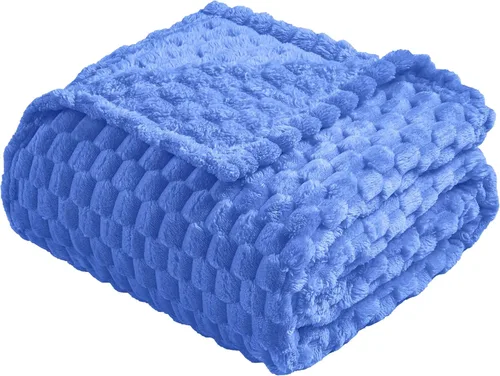 Vista 18 de Vessia - Manta de forro polar de franela (50x70 pulgadas), manta 3D de jacquard negra, esponjosa y cálida para sofá, sillón, cama, silla, 300GSM