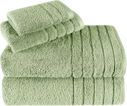 Vista 18 de Towels Beyond - Juego de toallas de lujo de 4 piezas, fabricadas con 100% algodón turco, altamente absorbentes y cómodas, incluye 2 toallas de baño