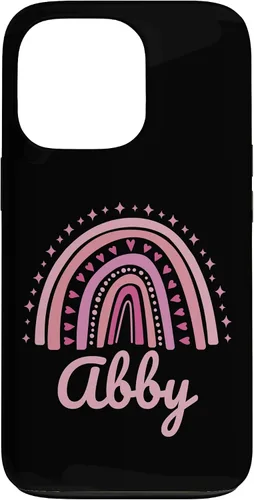 Vista 10 de Abby Name Personalized Funny Women Pink Rainbow Abby Case for iPhone 16