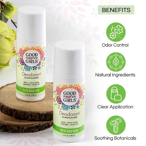 Vista 3 de Good for You Girls - Desodorante libre de aluminio, natural y vegano para niños, preadolescentes, adolescentes, protección segura y efectiva contra