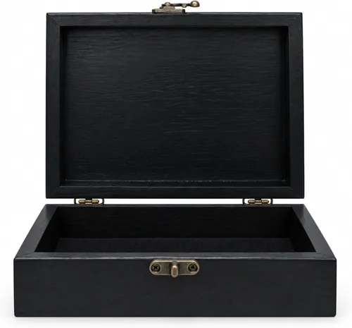Vista 7 de WE Games Old World Wooden Keepsake Box Teñido en negro