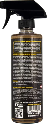 Vista 2 de Masterson's Car Care MCC_126_16 Ambientador perfumado de cuero y eliminador de olores, aroma rociable de lujo para automóviles, camiones, hoteles