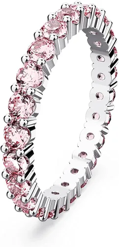 Vista 2 de Swarovski Colección de Anillos de Cristal Matrix, Corte Redondo, Engaste de Puntas, Acabado de Rodio