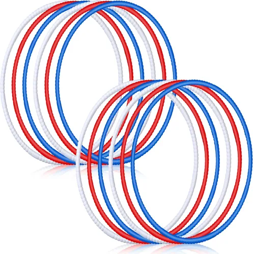 Vista 8 de Sratte 12 aros de juguete desmontables y ajustables para niños, anillo de ejercicio de color, círculo de plástico para niños y adolescentes,