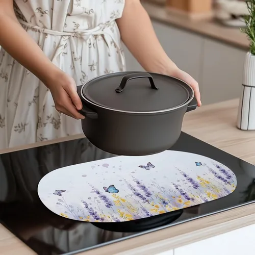 Vista 3 de Buteterfly - Juego de 2 manteles individuales con diseño ovalado, impermeables, lavables, resistentes al calor, decoración del hogar, cocina