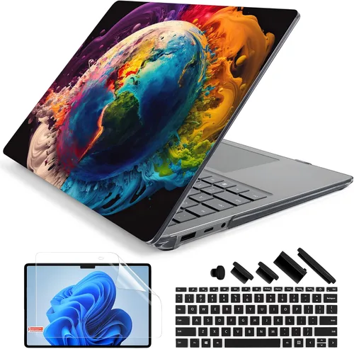 Vista 11 de Batianda Aurora - Funda prémium para laptop Microsoft Surface 5 4 3 de 15 pulgadas con reposamanos de metal, carcasa rígida de plástico