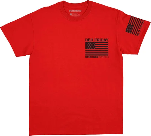 Vista 7 de Bone Head Outfitters Camiseta clásica roja - Remember Everyone Deployed R.E.D. Friday