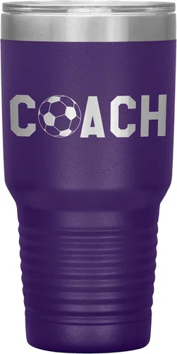 Vista 14 de Vaso de entrenador de fútbol, regalo de entrenador de fútbol, 30 onzas, con aislamiento, grabado de acero inoxidable, color negro