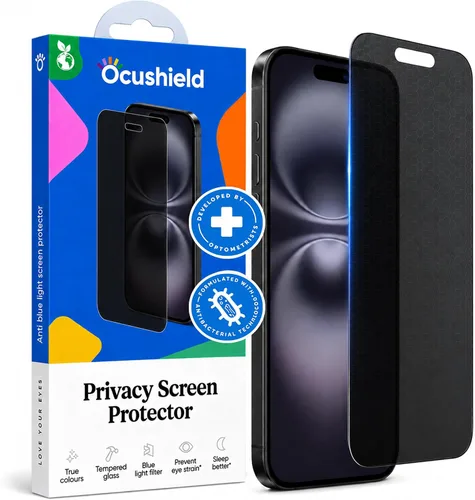 Vista 19 de Ocushield - Protector de pantalla de vidrio templado anti luz azul para iPhone 7 Plus iPhone 8 Plus - Protege tus ojos, reduce las migrañas