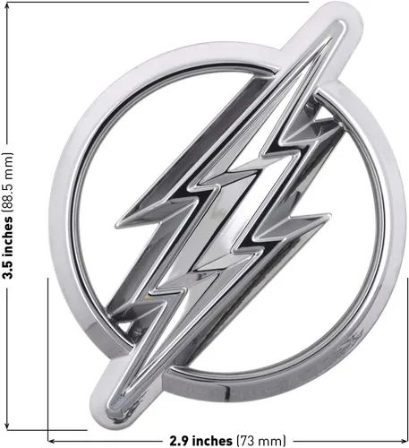 Vista 2 de Fan Emblems The Flash 3D Car Badge - Logotipo clásico (cromo)