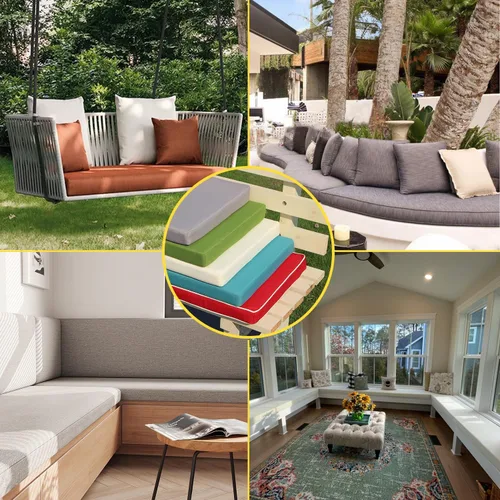 Vista 6 de Cojín de banco personalizado, cojines de asiento de ventana para interiores, cojines de banco para muebles de interior, almohadillas de banco