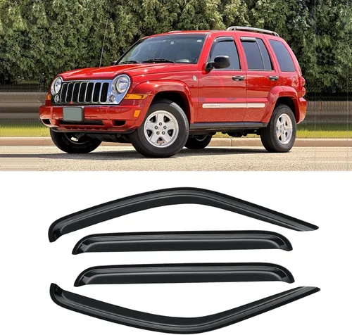 Vista 53 de Protectores de lluvia en canal para Jeep Grand Cherokee L 2021-2026, protectores de visera de ventana, deflector de ventilación, sombra viento humo