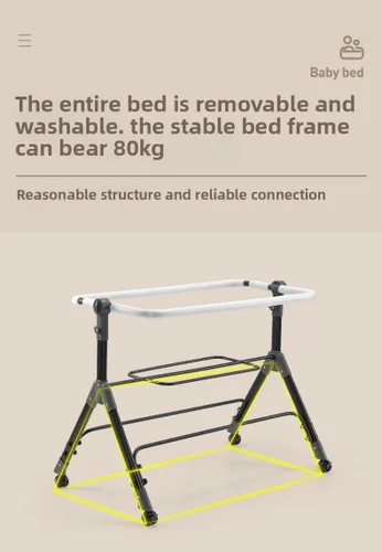 Vista 7 de Next to Me - Cuna cuna plegable para bebé, cuna para dormir conjuntamente, cuna convertible para cama infantil (X3 gris)