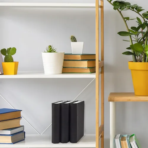 Vista 7 de AuldHome Design Pila de libros de imitación (negro, juego de 3); libros decorativos para manualidades y decoración del hogar