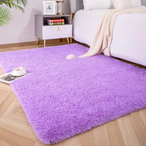 Vista 27 de Foxmas Alfombras de Área Suaves y Esponjosas para Dormitorio, Habitación de los Niños, Alfombra de Guardería de Felpa Peluda, Alfombras Peludas