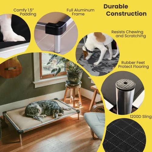 Vista 2 de K9 Ballistics - Cama para jaula de perro, a prueba de mordiscos, acolchada y blindada, prácticamente indestructible, patas incluidas