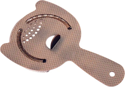 Vista 3 de Barfly Diamond Lattice Etch - Colador de barra de resorte resistente, cobre antiguo