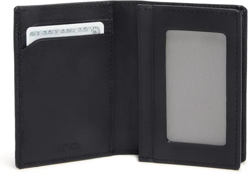 Vista 2 de TUMI - Estuche para tarjetas Nassau con refuerzo - Cartera para hombre y mujer - Con ventana de identificación - Material de piel de napa Negro