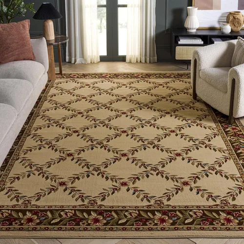 Vista 27 de SAFAVIEH Lyndhurst Collection - Alfombra de pasillo, 2 pies 3 pulgadas x 8 pies, color negro y marrón, diseño tradicional de enrejado floral,