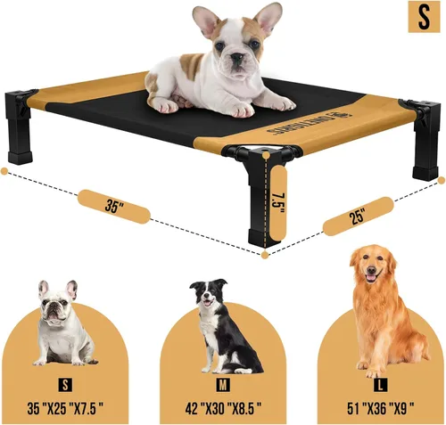 Vista 2 de ONETIGRIS Cama elevada para perros, cama elevada para perros medianos y grandes, para interiores y exteriores, camas elevadas para perros con malla