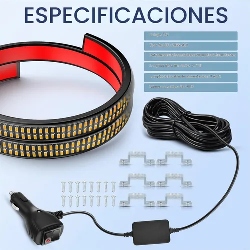 Vista 3 de Nilight 2 piezas de 24 pulgadas de tira de luces estroboscópicas para parrilla de camiones, 384 LED, luz de emergencia ámbar, flexible, intermitente