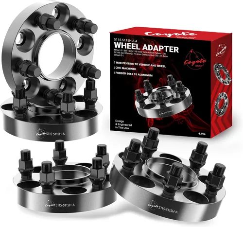 Vista 12 de Wheel Accessories Parts 2 adaptadores de espaciadores de rueda centrados en buje 5 en 4.528 in 0.197x4.528 in 1.00 pulgadas de grosor 2.815 in buje