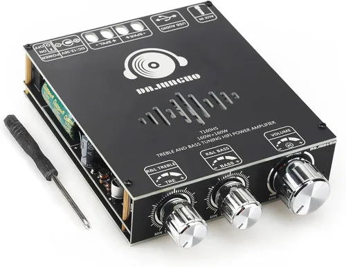 Vista 7 de Tablero amplificador de audio de 600 W con control de agudos y graves, chips TPA3255, CC 19-51 V, entradas Bluetooth 5.2 y AUX, placa AMP estéreo