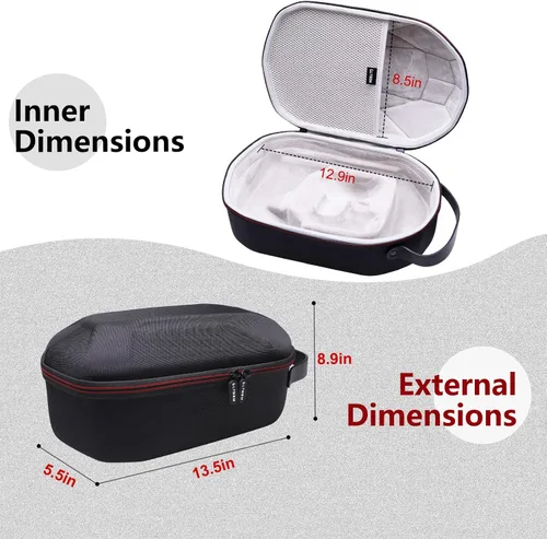 Vista 5 de LTGEM EVA Hard Case for Oculus Quest 2 Advanced All-in-One Virtual Reality Headset Black