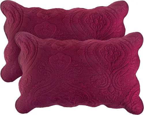 Vista 9 de BOSOWOS Juego de 2 fundas de almohada acolchadas de microfibra estándar, fundas de almohada suaves y transpirables con cierre de sobre