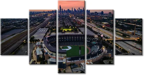 Vista 31 de Busch Stadium Baseball Home Decor St. Louis, Missouri Cityscape - Pósteres e impresiones artísticas de pared de 5 piezas de estadios de béisbol