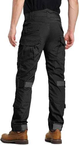 Vista 7 de TRGPSG Pantalones tácticos para hombre, pantalones de senderismo, pantalones cargo de camuflaje militar, pantalones de trabajo casuales