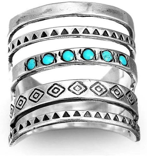Vista 6 de PULABO - Anillo de plata para mujer, hecho a mano, tallado, joyería de regalo, conveniente
