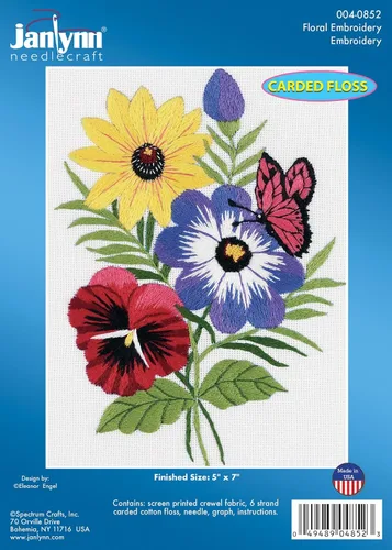 Vista 2 de Janlynn Bordado floral en forma de triángulo, multicolor