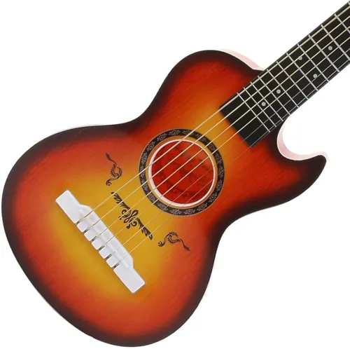 Vista 3 de Guitarra acústica de 23 pulgadas, guitarra de juguete de 6 cuerdas para niños, cuerdas de acero realistas, primer instrumento musical para Cherry