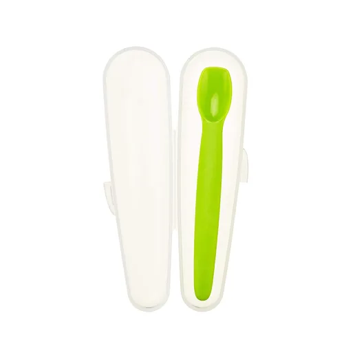 Vista 10 de Innobaby Cuchara de silicona para bebé con estuche de transporte, apta para encías, aguamarina