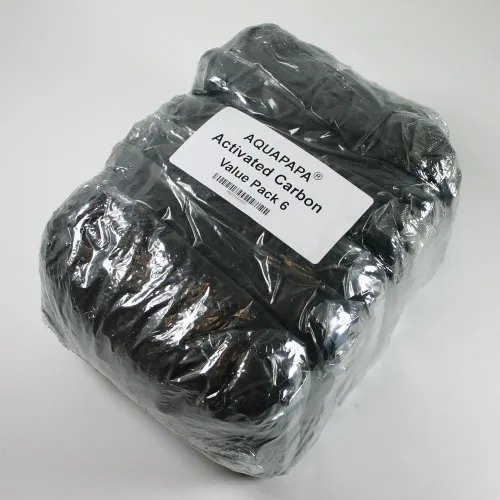 Vista 2 de Pellets de medios de filtro de carbón de carbón de 6 libras en 6 bolsas de malla para tanques de peces de acuario