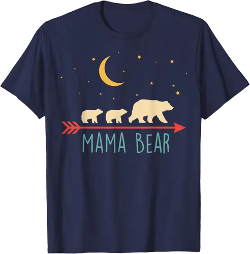 Vista 26 de Camiseta de mamá oso con 2 cachorros de dos veces Blessed Mama Bear, Negro, S